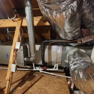 Air handler installed in the attic